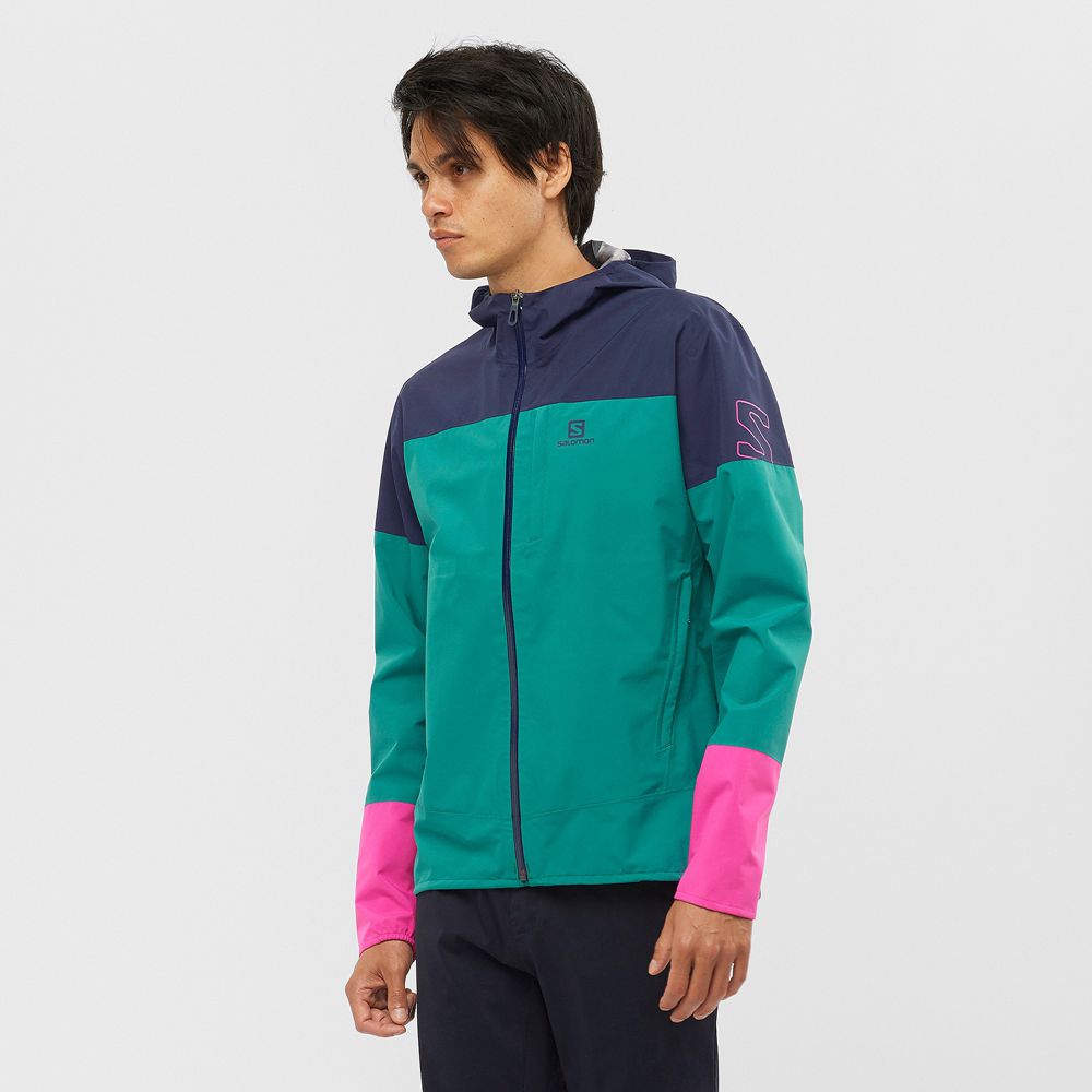 SALOMON OUTRACK WATERPROOF 2.5L Philippines - Men's Jackets - Green | 638205-VQH